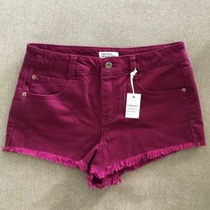 NWT Forever 21 Maroon Denim Shorts